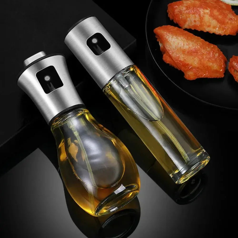 304 Stainless Steel Oil Press Spray Glass Bottle for Cooking Kitchen Restaurant Bottle Perfect for Healthy Cooking and Baking