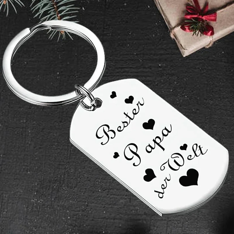 Cute Father Dad Keychain Pendant Father's Day Christmas Birthday Gift Key Chain Keyring Bester Papa Der Welt