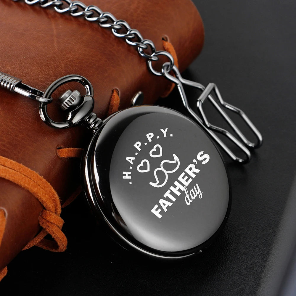 Exquisite Best Man Father's Day Gift "Your are my  Hero" Quartz Pocket Watch Fob Chain Watch Men Fans Souvenir Gifts to Father