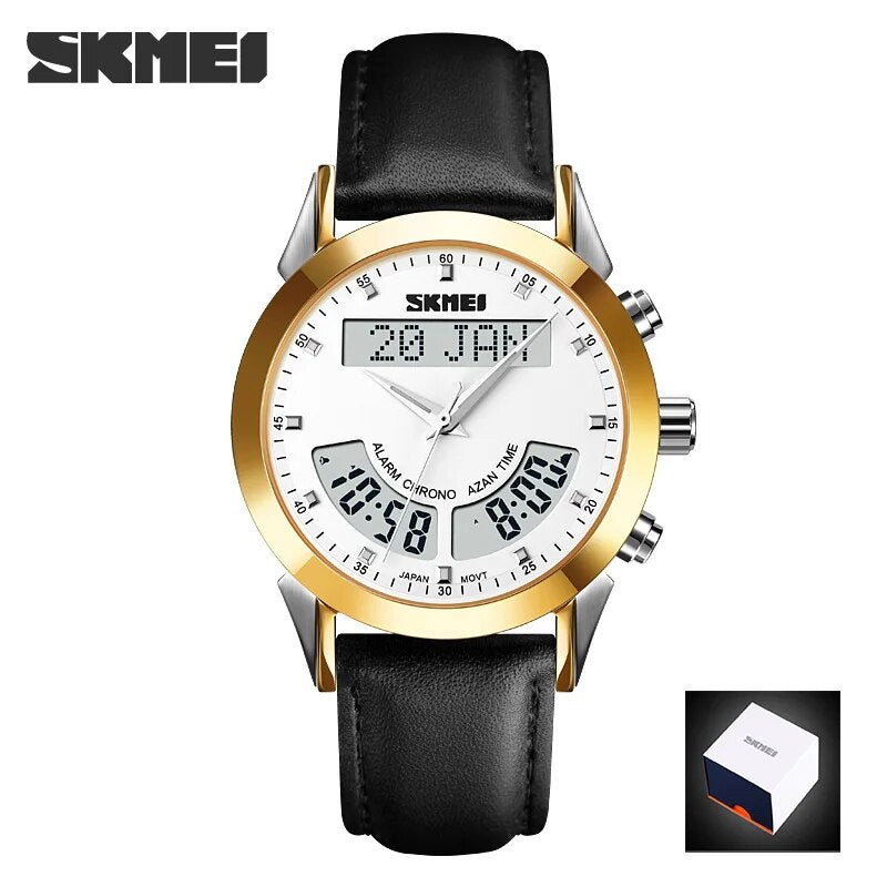 SKMEI Harameen Muslim Watch Prayer Qibla Compass Wrist Watch Hijri Calendar Silver High Elegant Waterproof Best Muslim Relojes - RY MARKET PLACE