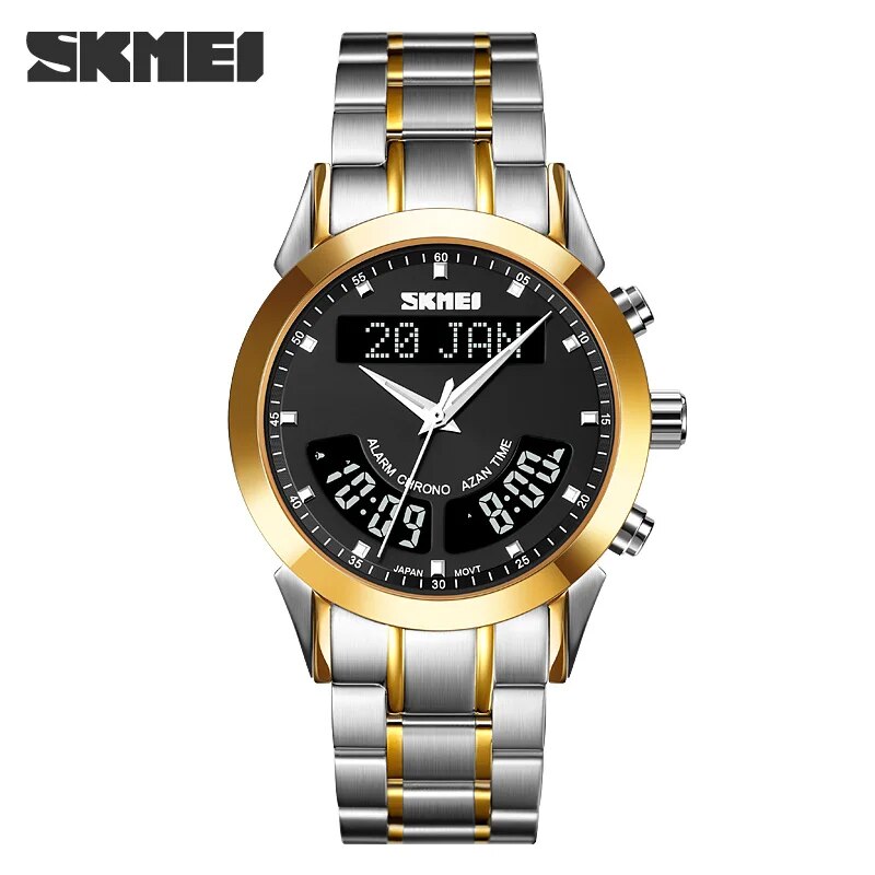 SKMEI Harameen Muslim Watch Prayer Qibla Compass Wrist Watch Hijri Calendar Silver High Elegant Waterproof Best Muslim Relojes - RY MARKET PLACE