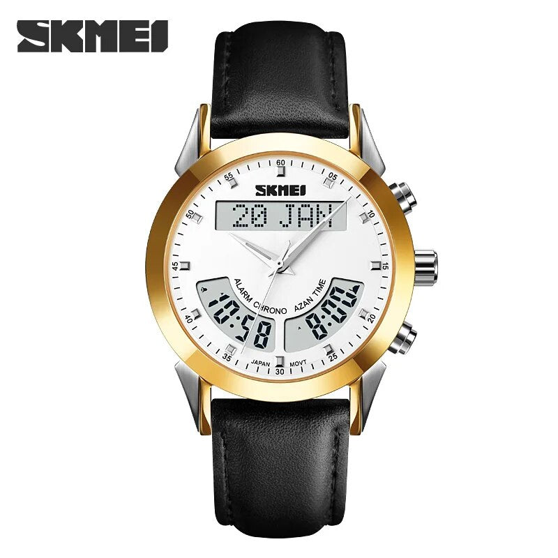 SKMEI Harameen Muslim Watch Prayer Qibla Compass Wrist Watch Hijri Calendar Silver High Elegant Waterproof Best Muslim Relojes - RY MARKET PLACE