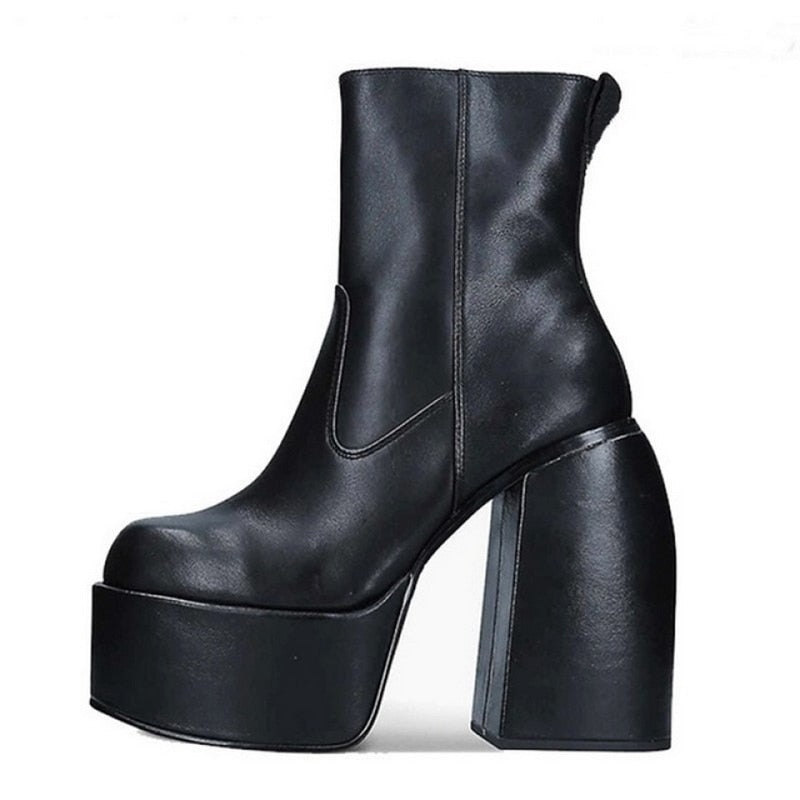 Boots For Woman Knee Shoes On Platform Gothic High Heels Punk Style New Rock Autumn Winter Chunky Pumps Plus Size Women Clothing - RY MARKET PLACE