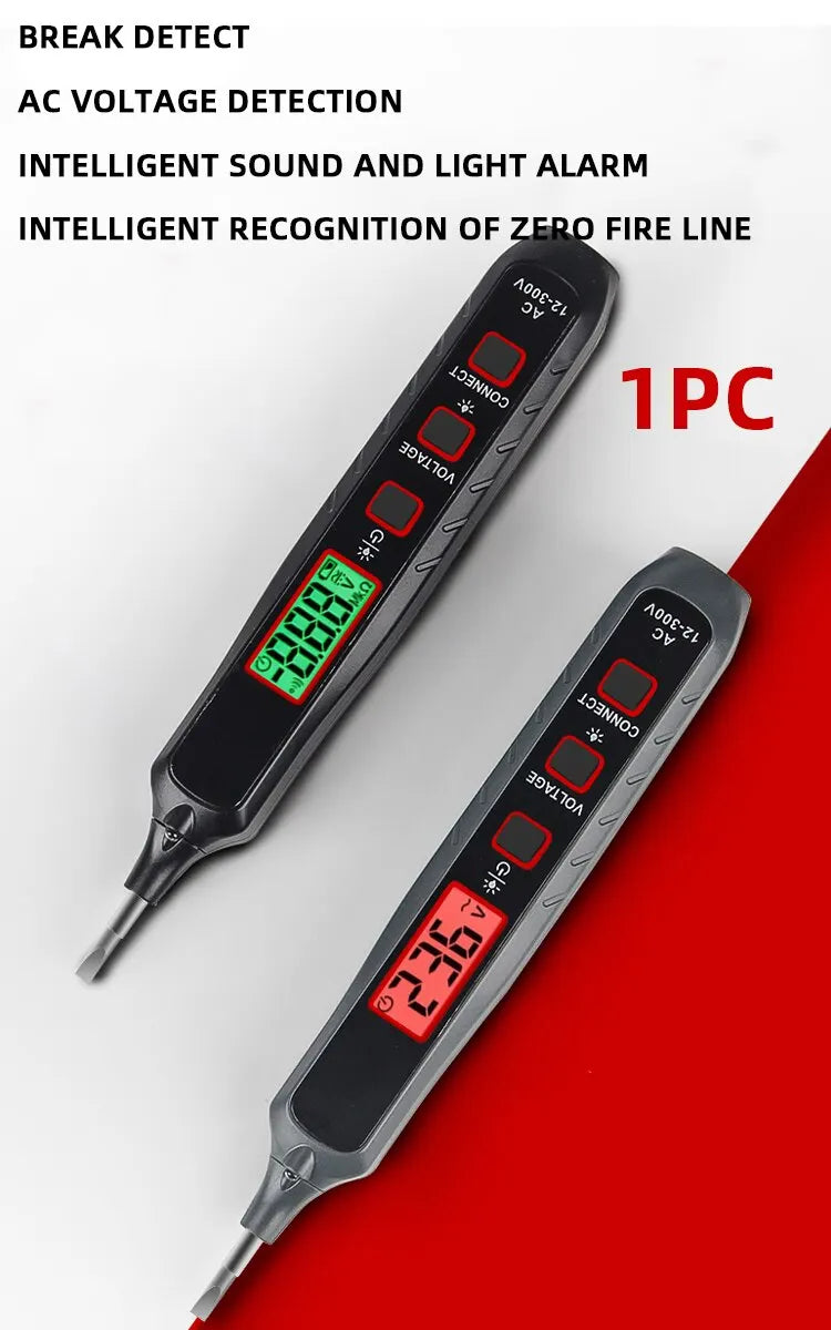 1PC Intelligent Measuring Pen Multifunctional Digital Display Special for Electricians High Precision Zero Line of Fire Black