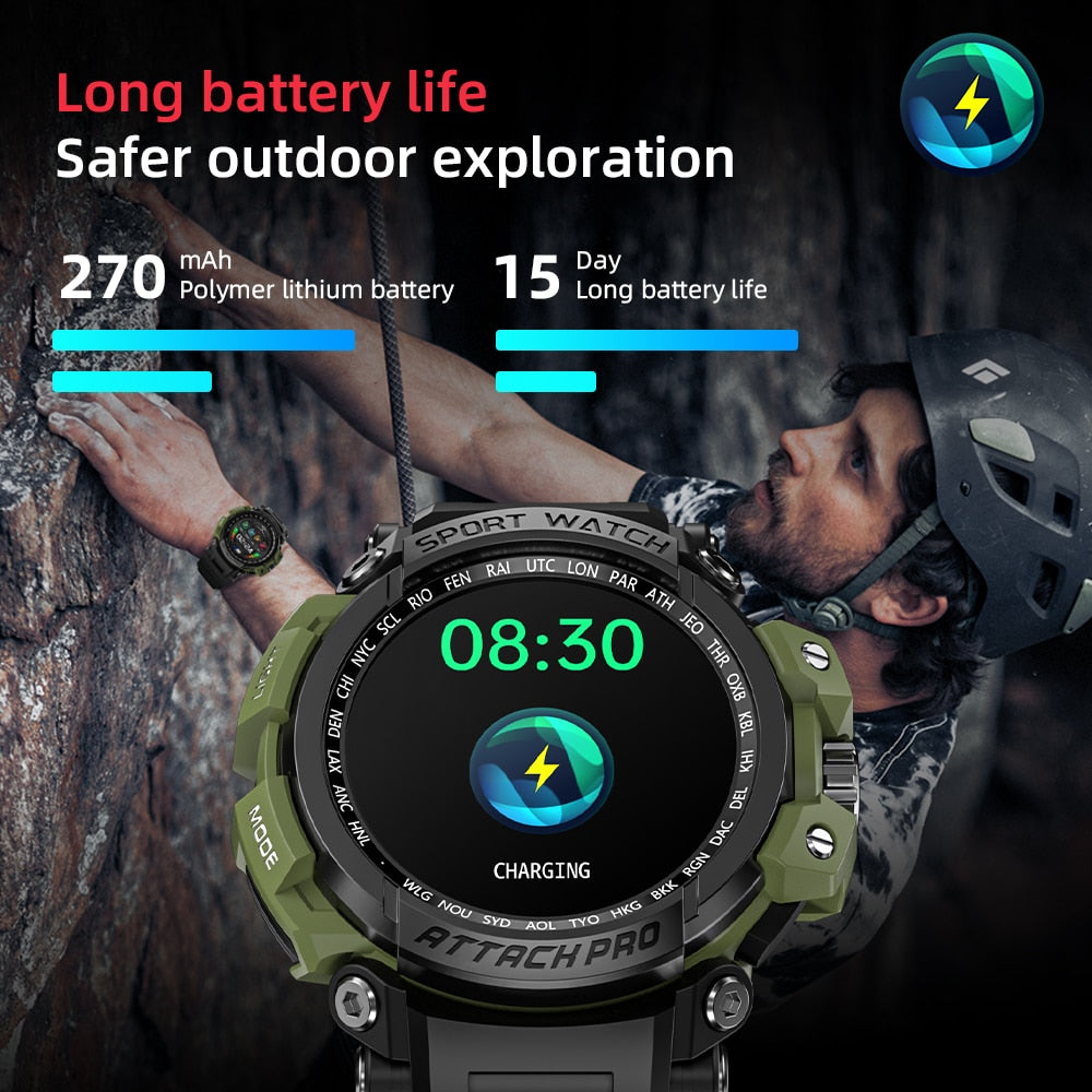 LOKMAT ATTACK Pro Sport Smart Watch Fitness Tracker Waterproof Smartwatches Touch Screen Heart Rate Monitor for Android Phone - RY MARKET PLACE