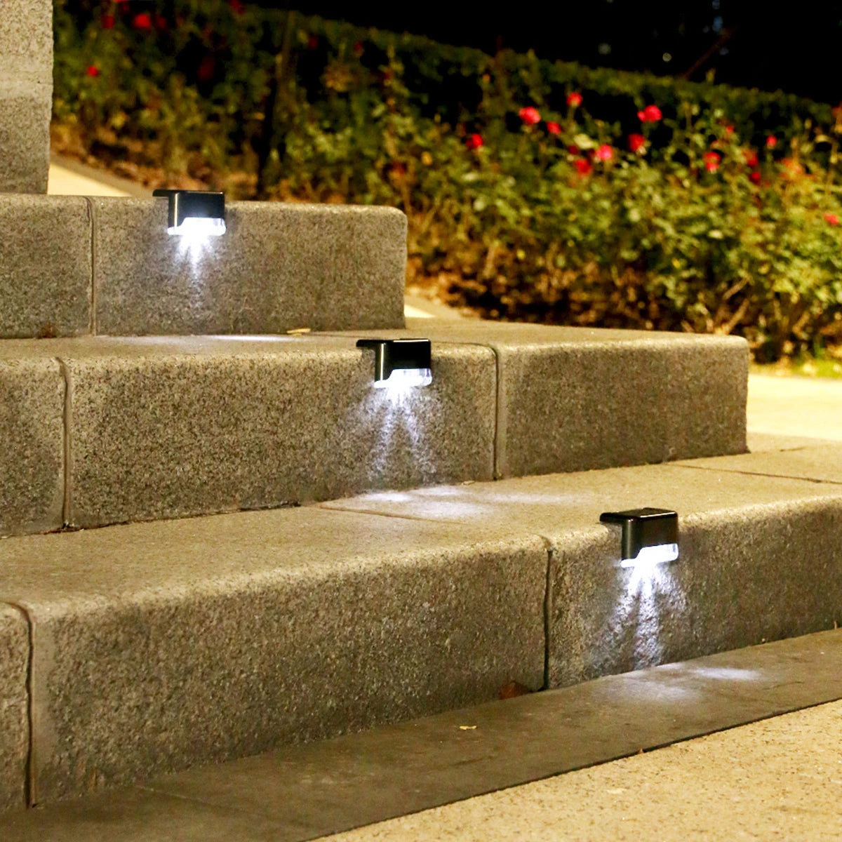 4/8/12/16pcs Solar LED Lights Outdoor Garden Light Deck Lamp Solar Stairs Light Waterproof Solar Step Lamp Patio Garden Decor