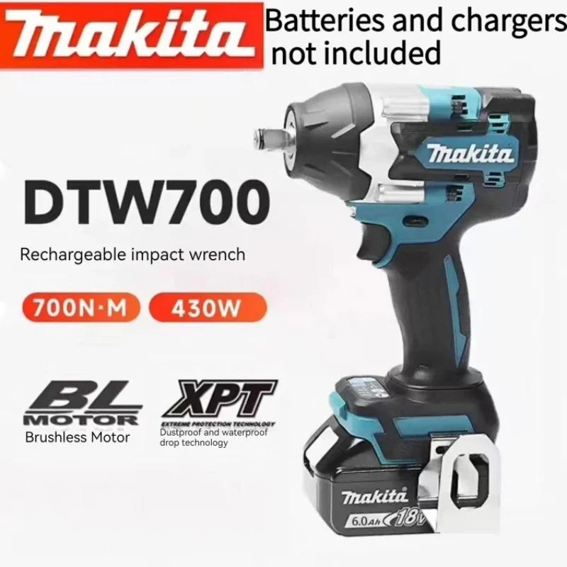 Makita DTW700 18V Lithium-Ion LXT Brushless Cordless Impact Wrench Torque 1000NM 1/2 High Power Car Auto Repair Tool