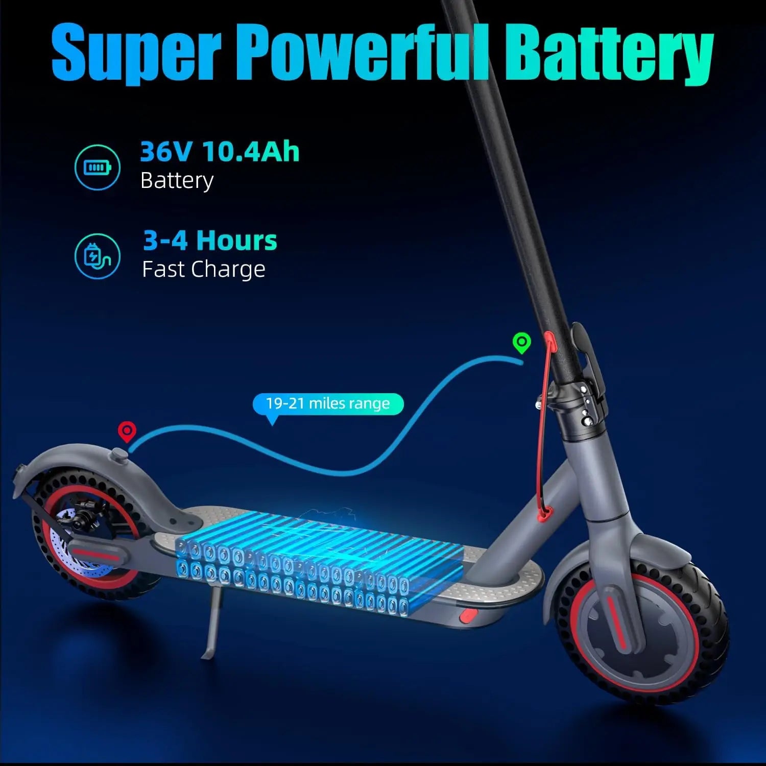 350W Electric Scooter 36V 10Ah 30KM/H Top Speed 30KM Max Range City Commuter Electric Kick Scooter Foldbale Escooter for Adults