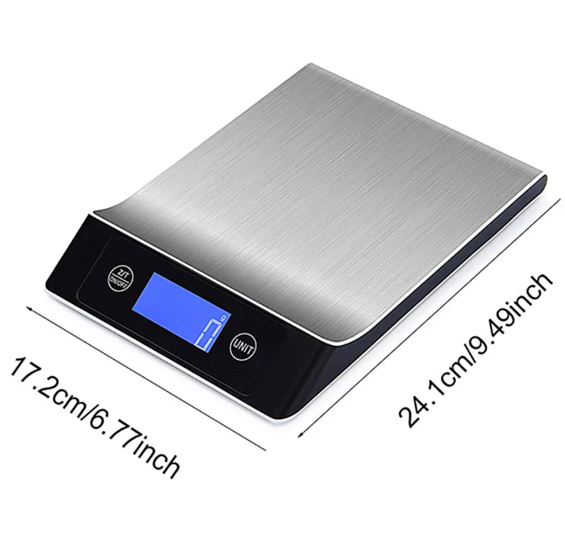 Kitchen Scale 15Kg/1g Stainless Steel Electronic Digital Scales Grams Balance Smart Food Scale For Coffee Weighs Baking Cooking