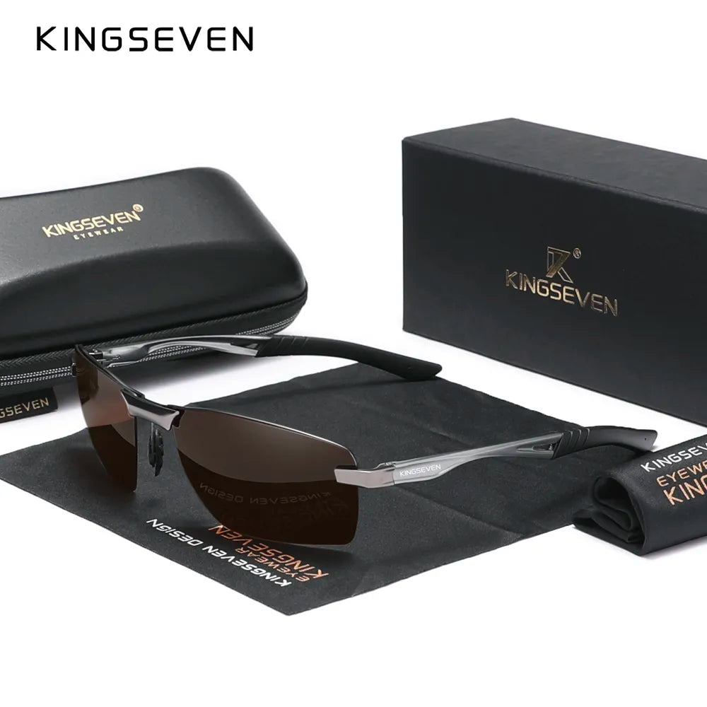 KINGSEVEN 2023 New Men's Polarized Sunglasses Aluminum Frame UV400 Sun Glasses Male Eyewear Driving Glasses