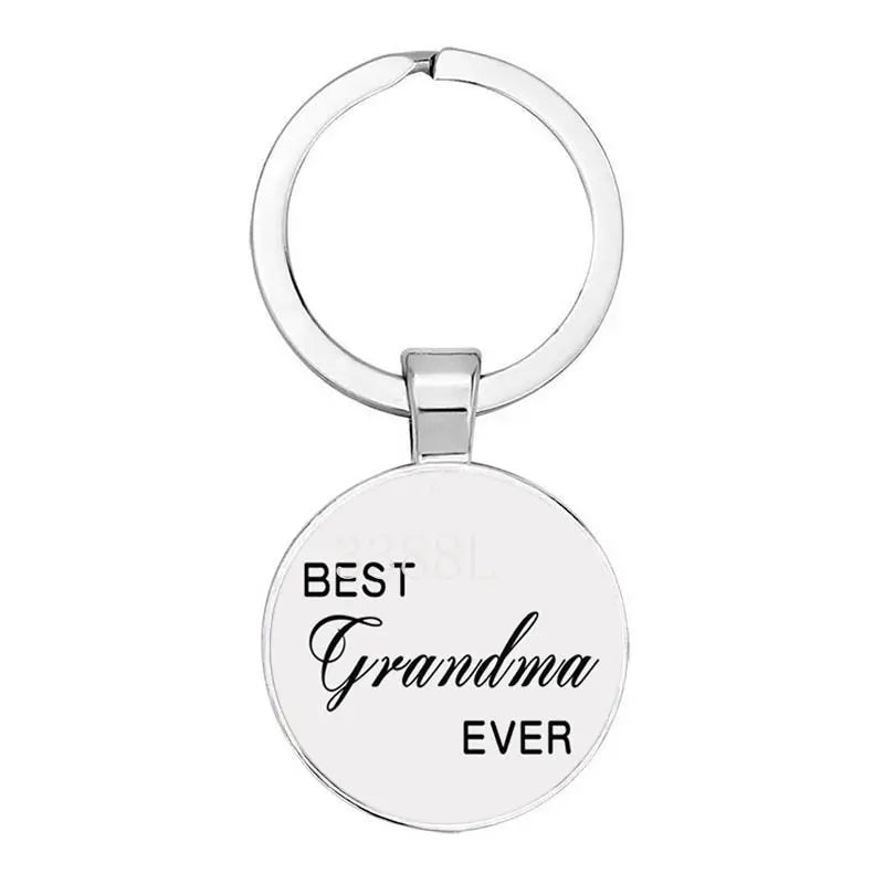 New Father's Day and Mother's Day Theme Keychain Popular Jewelry Glass Pendant Alloy Father, Mother, Sisters, Grandparents