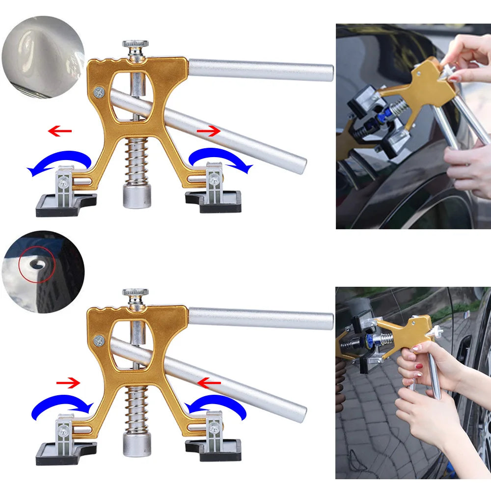 Dent Puller Removal Kit Suction Cup Car Body Paintless New Adjustable Width Golden Lifter Dent Repair Tools for Auto Hail Damage