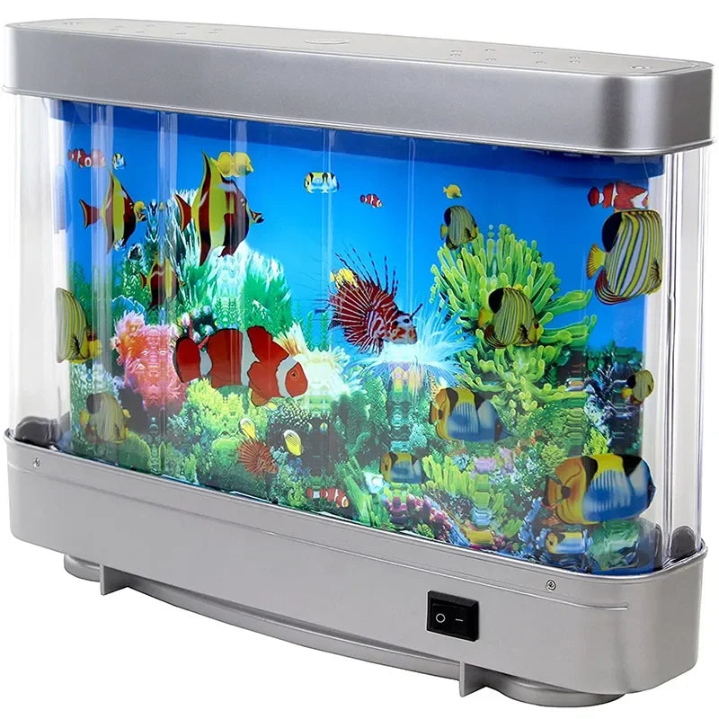 Artificial Tropical Fish Tank Lamps Aquarium Decor Virtual Ocean in Motion Night Light For Children Halloween Christmas Gift Toy