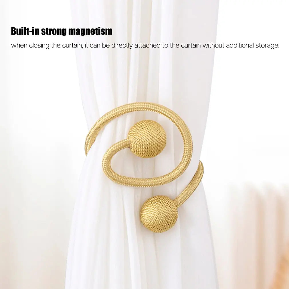 Pearl Magnetic Ball Curtain Holder Hook Buckle Clip Free Punching Free Installation Curtain Tieback Decorative Home Accessorie