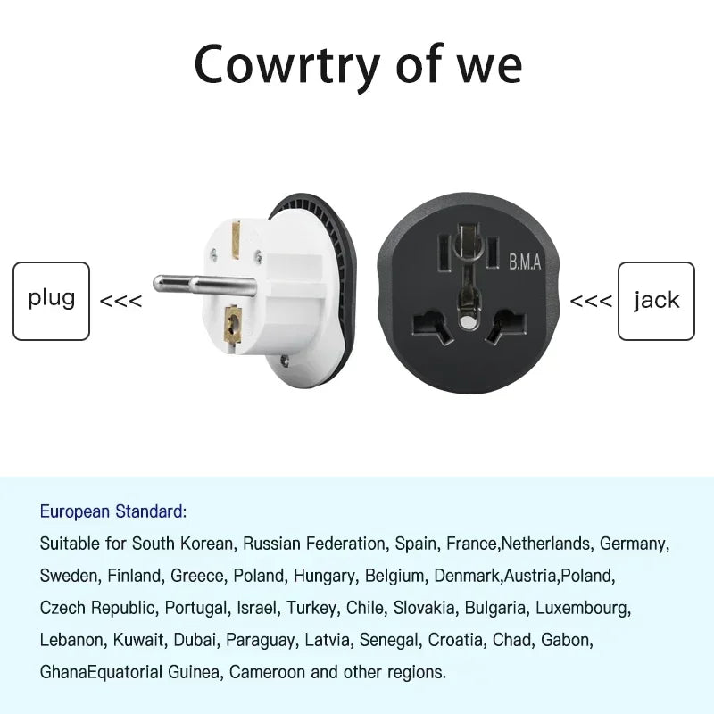 3/5 PCS Universal Travel Adapter,International Plug Adapter with Dual AC Outlet, All in One Worldwide Wall Charger for USA EU UK