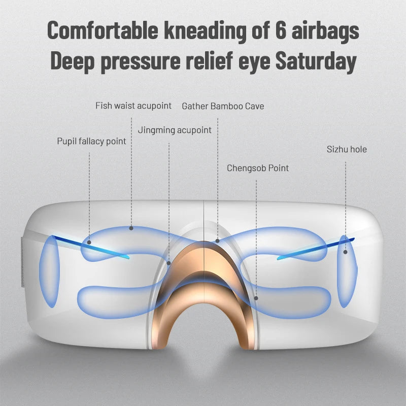 New Intelligent Folding Eye Massager Bluetooth Hot Compress Eye Protector Rechargeable Eye Massager Air Pressure Eye Protector