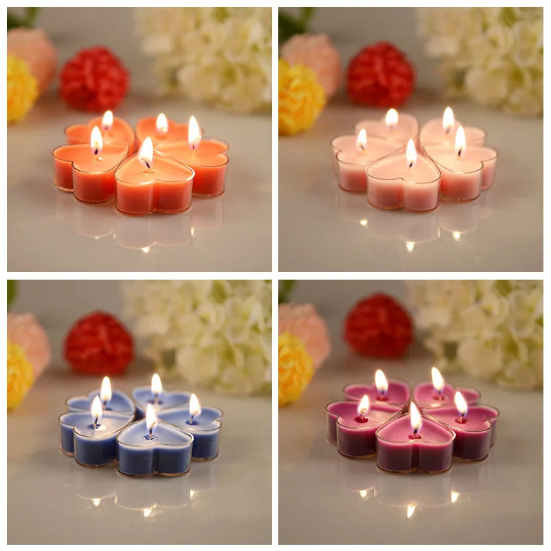 9Pcs Scented Wax Candle For Valentine Day Gift Home Christmas Party Wedding Decoration Heart-shaped Fragrance Candles