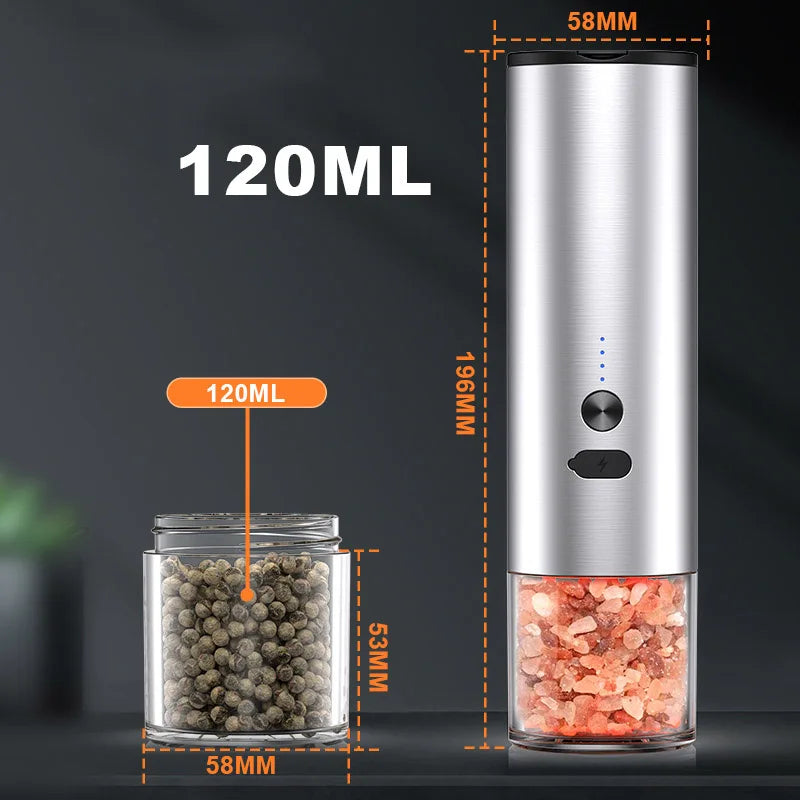 Electric Grinder Adjustable Rechargeable Flower Pepper And Salt Seasoning Grinder Kitchen Tools