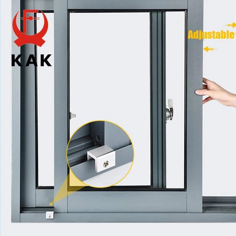 KAK Adjustable Window Lock Stopper Safety Locks for Kids and Pets Anti-theft Door Lock Non Punch Sliding Window Lock Hardware
