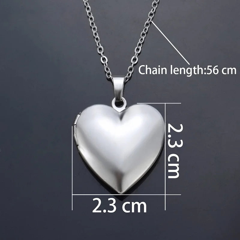 Custom Letters Heart Locket Necklace Personalized Name Stainless Steel Engraved Pendant Valentine's Day Father's Day Gifts