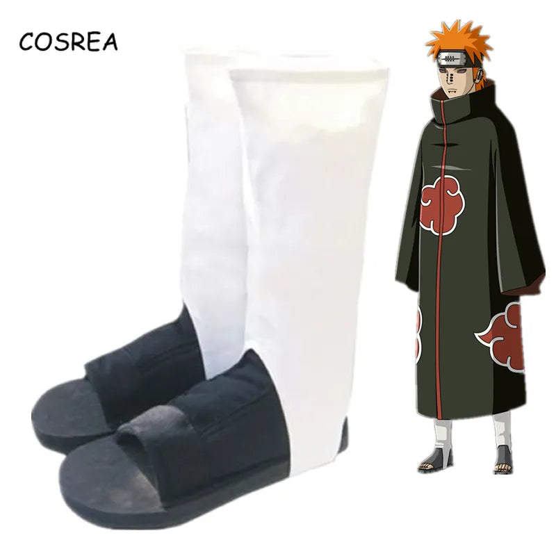 Anime Cosplay Shoes- Akatsuki Nanja Japanese Shoes Women Men Cosplay Costume Halloween Party Sandals Boots kids