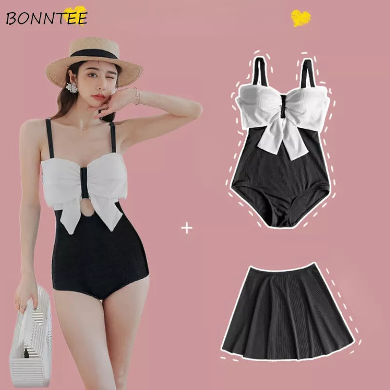 Bikini Set Women 2 Pieces Patchwork Design New High Waist Ulzzang Beach Style Colleges Sexy Swimwear Summer Fashion Casual Ins