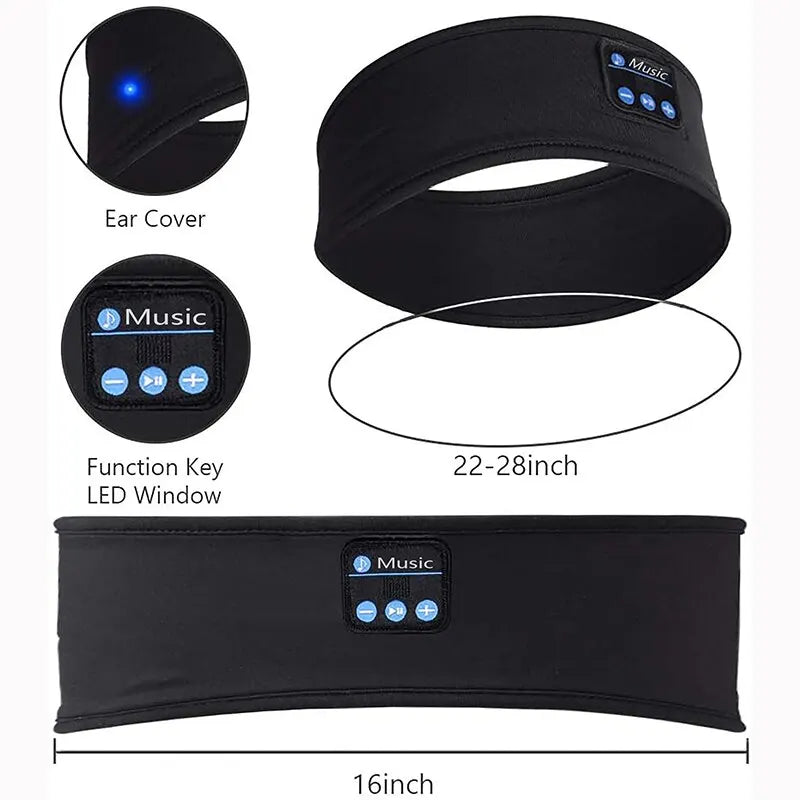 Headworn Wireless Bluetooth Music Eye Mask Sports Headband Hair Band Anti Noise Earphone Call Running Yoga Music Headband