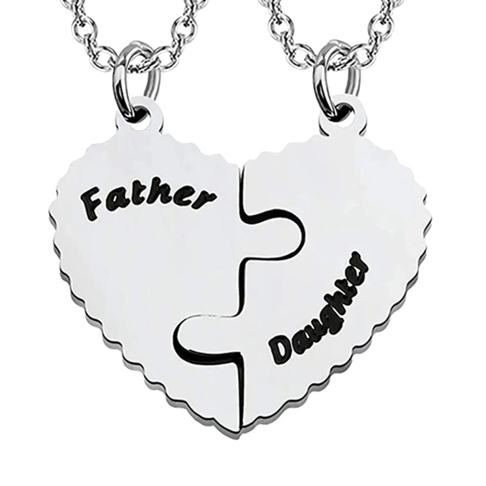 Parent Child Necklace for Mom/father Birthday Gift Stainless Steel Trendy Matching Heart Necklace Father's Day/mother's Day Gift