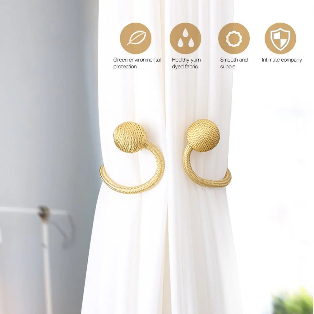 Hot 1Pc Magnetic Curtain Tieback High Quality Holder Hook Buckle Clip Curtain Tieback Polyester Decorative Home Accessorie