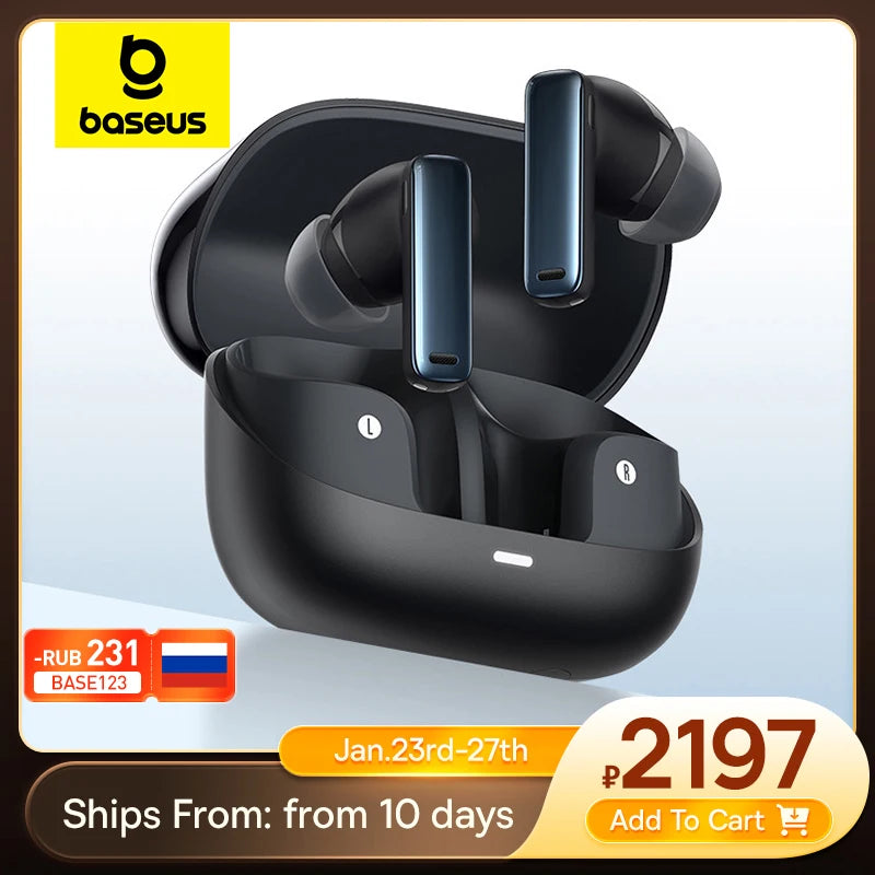 Baseus Bowie M2s ANC Earphone Bluetooth 5.3 Active Noise Cancellation -48dB Wireless Headphone Support 3D Spatial Audio Earbuds