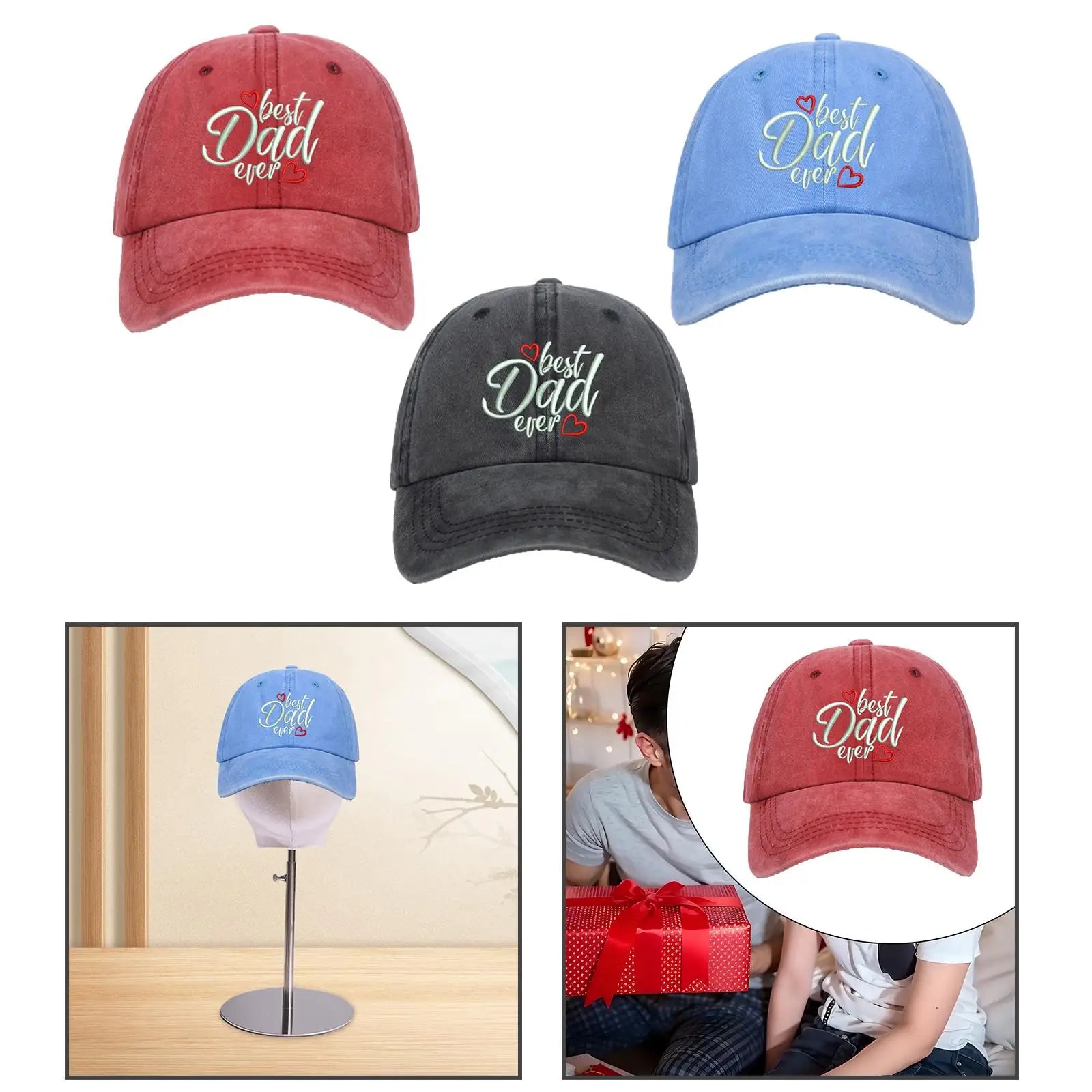 Embroidered Baseball Hat Casual Trendy Hip Hop Cap Unique Father's Day Gifts Sun Hat for Hiking Gardening Beach Poolside Parties