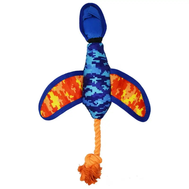 Nylon Digital Camo Crinkle Wing Duck Launching Fetch Dog Toy, Orange/Blue, 16.5 Dog crate topper Big dog chew toy Active gliding