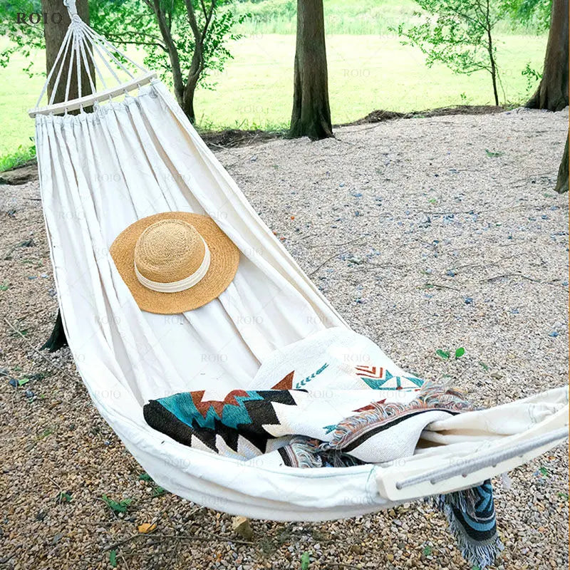 Camping Hammock 1-2 People Travel Beach Portable Rest Hanging Bed Chair Furniture Home Garden Pool Swing Outdoor Hammock 2022