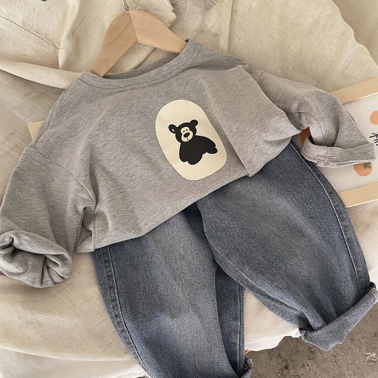 Child Spring And Autumn New Cartoon Crew Neck Long-sleeved T-shirt Casual Loose Tops Baby Boys Thin Cotton Base Bottoming Shirt