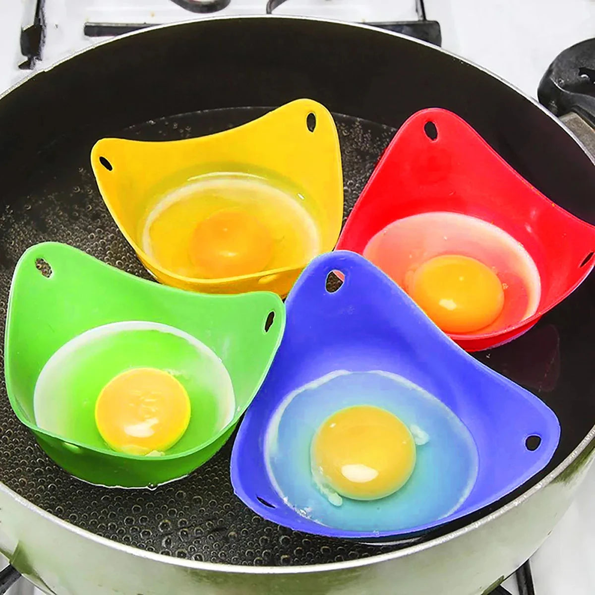 4PCS Silicone Egg Poacher Poaching Pods Pan Mould Egg Mold Bowl Rings Cooker Boiler Kitchen Cooking Tool Accessories Gadget