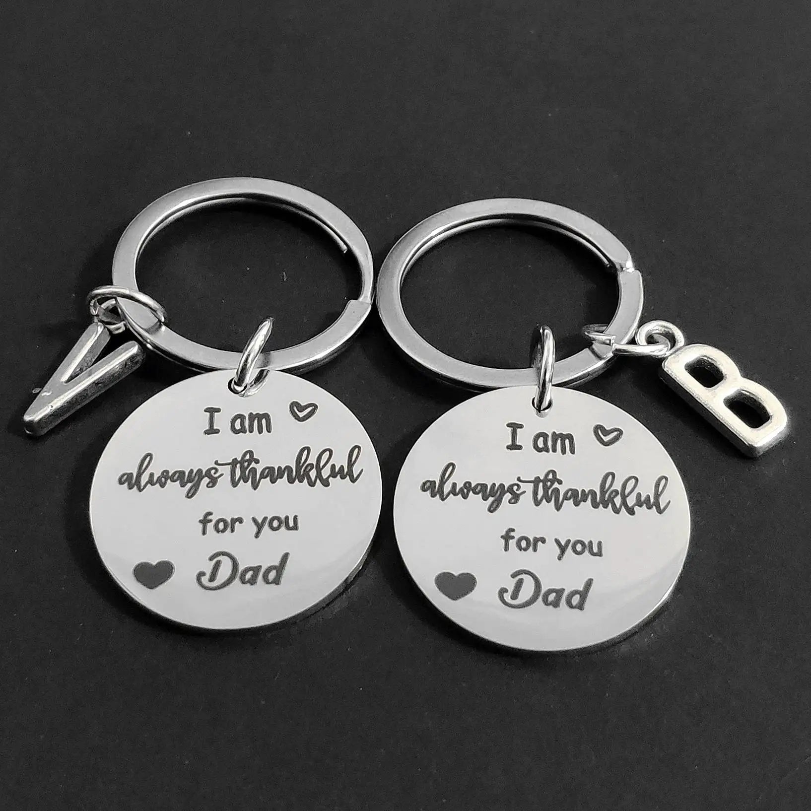 Creative Carabiner for Keys Birthday Lettering Keyring Stainless Steel Thanksgiving Father's Day 26 Initials Gift Keychain Car