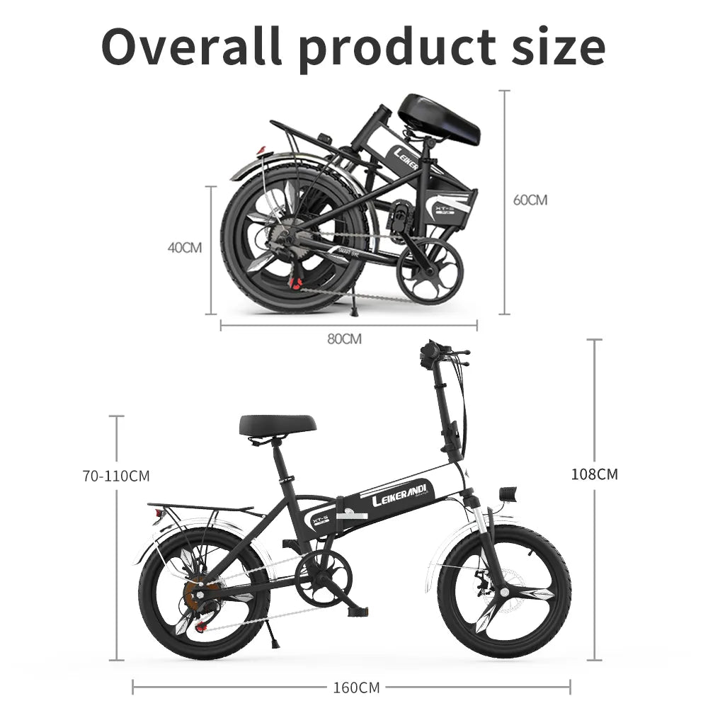 EKX XT-5 Folding Adults Electric Bicycle 500w Brushless Motor Aluminum Alloy Mini Ebikes Lithium Battery Portable E Bike Moped