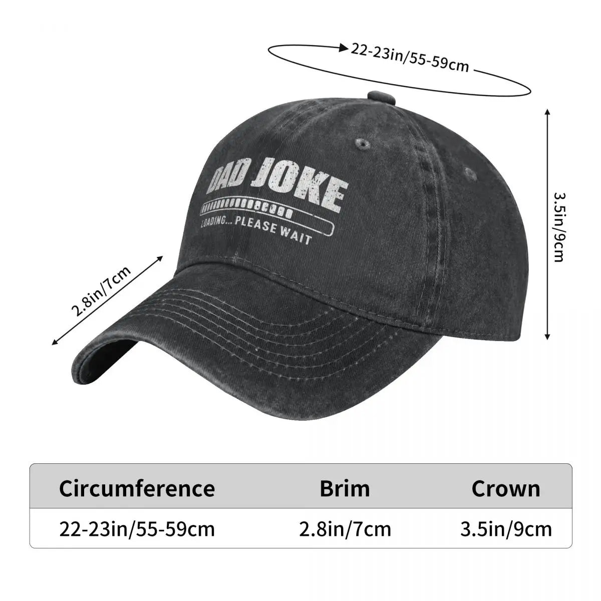 Dad Joke Loading Bad Pun Men Baseball Caps Daddy Grandpa Father's Day Distressed Denim Caps Hat Retro Outdoor Running Headwear