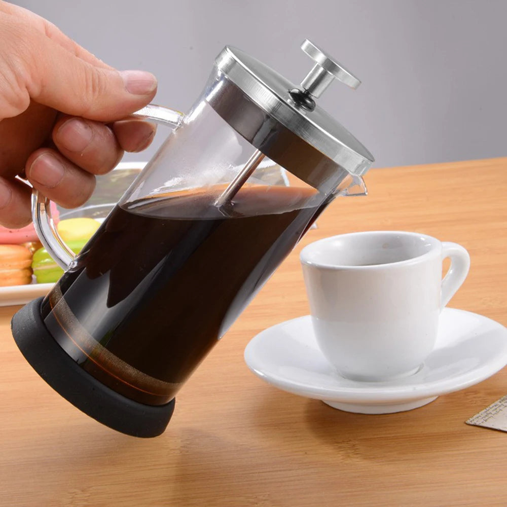 French Press Coffee Pots Stainless Steel Glass Coffee Maker Multifunctional Hand Punch Pot Coffee Accessories 350-1000ml