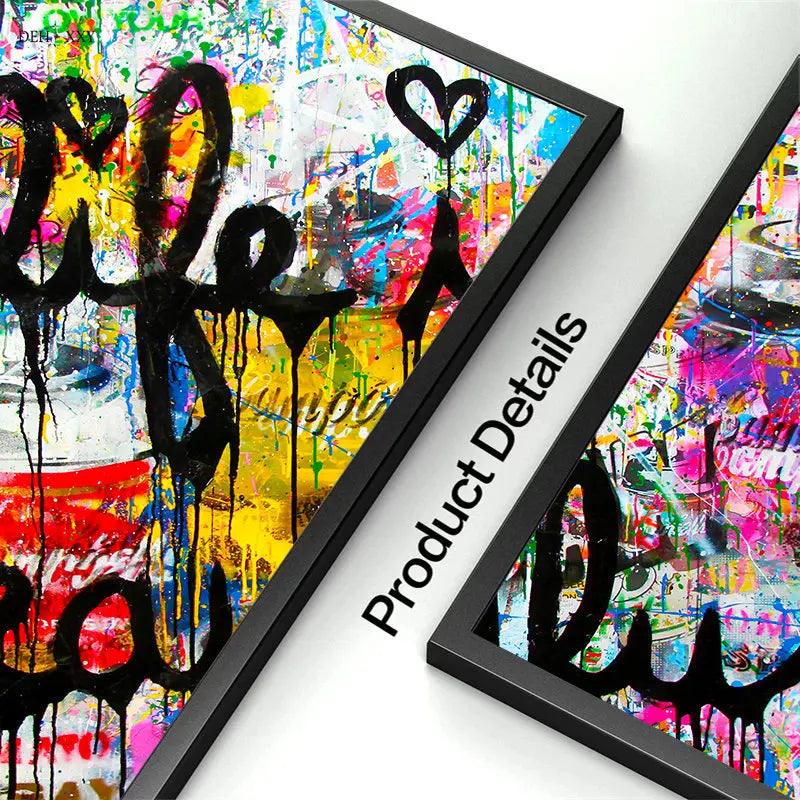Canvas Wall Art ,life Is Beautiful Graffiti Art Canvas Posters and Prints Motivational Street Pop Art Mural Picture Home Decor