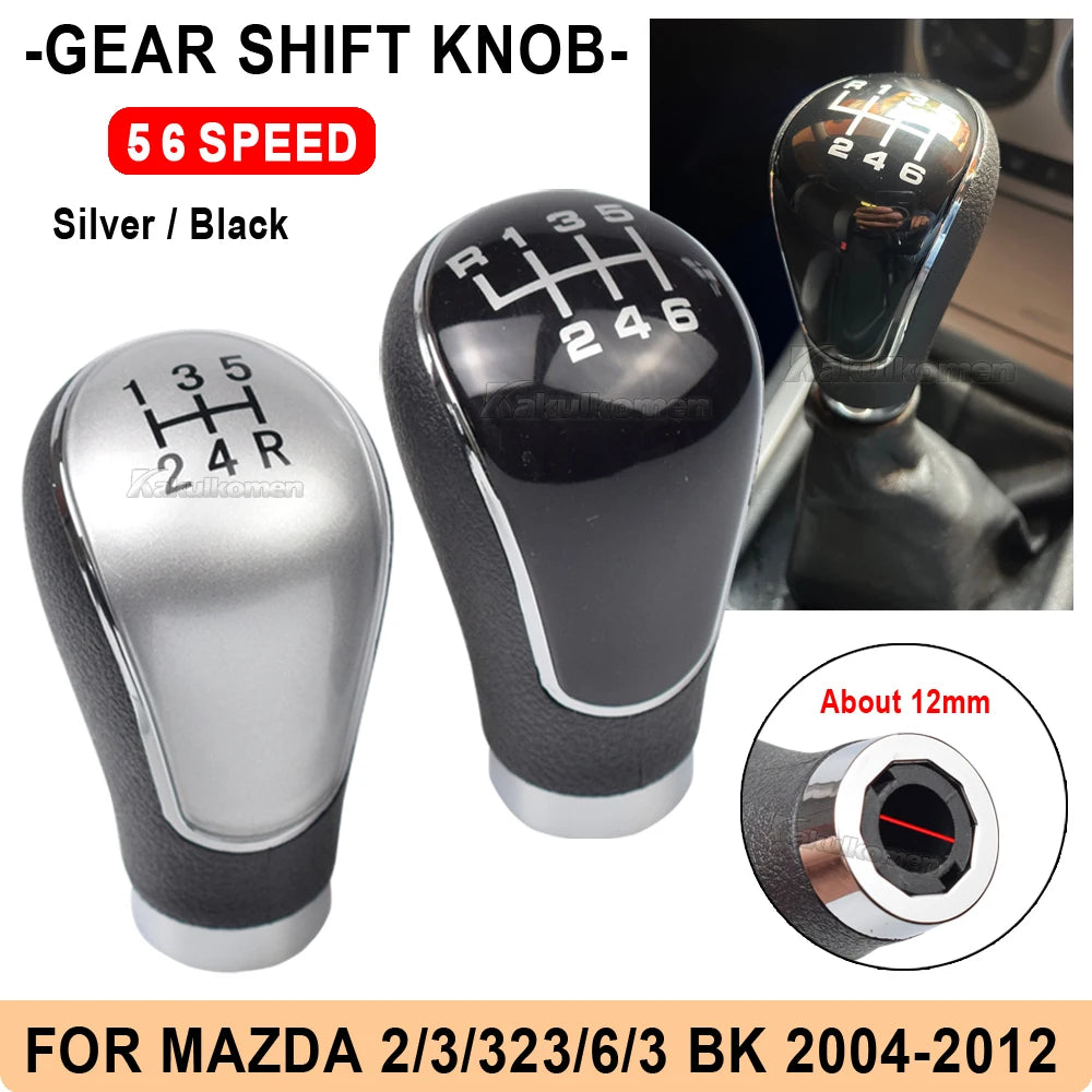 For Mazda 2/3/323/6/3 BK 2004 - 2012 Car 5/6 Speed Manual Transmission Gear Shift Handle New ABS Shift Lever Gear Shift Knob