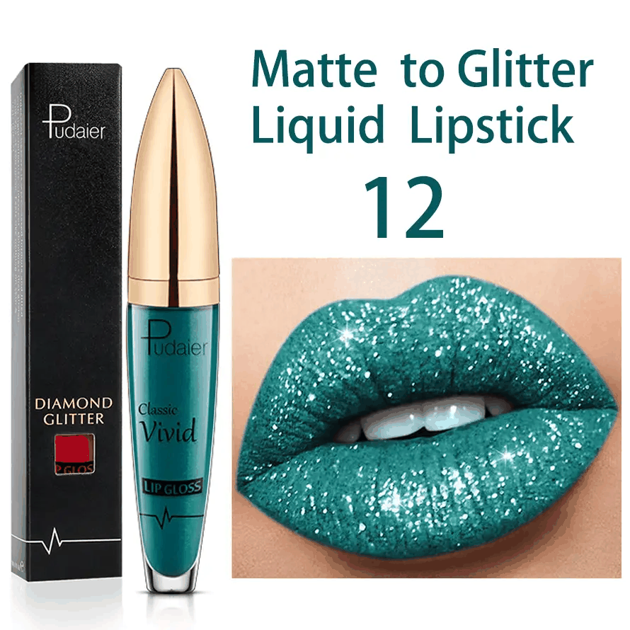 18 Colors Glitter Lip Gloss Waterproof Long Lasting Diamond Matte To Shimmer Metallic Liquid Lipstick Women Lips Makeup Cosmetic - RY MARKET PLACE