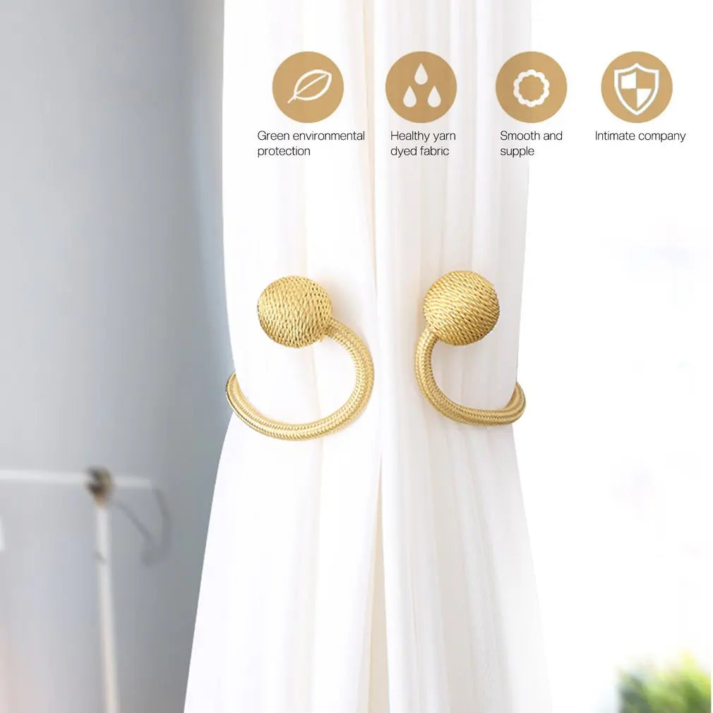 Pearl Magnetic Ball Curtain Holder Hook Buckle Clip Free Punching Free Installation Curtain Tieback Decorative Home Accessorie