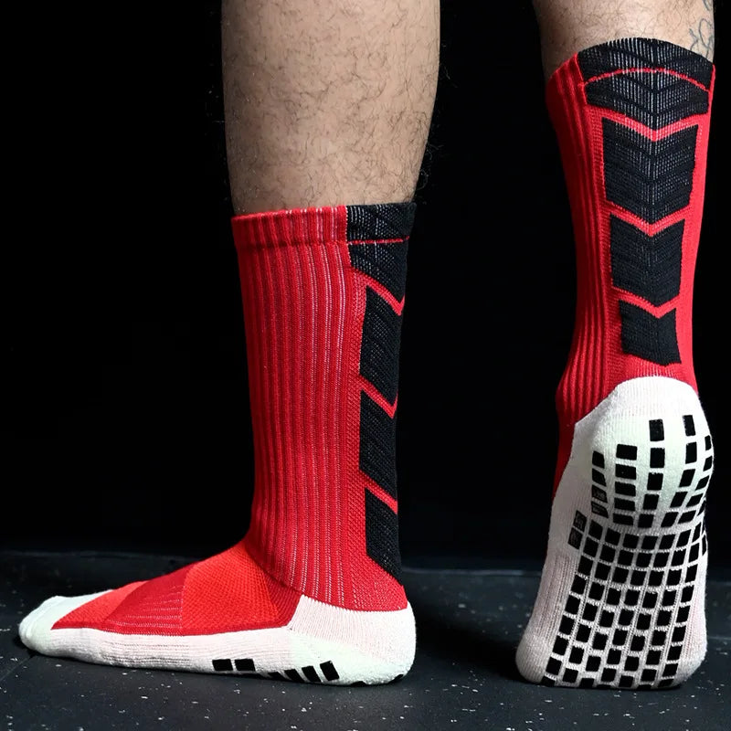 Men's Football Soccer Socks Anti Slip Non Slip Grip Pads for Football Basketball Sports Cycling Grip Socks