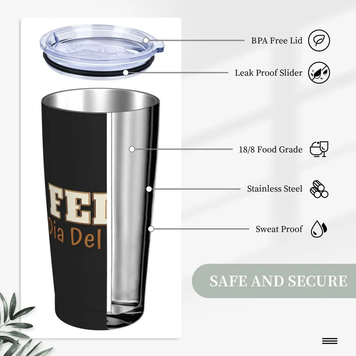 Feliz Dia Del Padre Mi Amor Stainless Steel Tumbler Father Day Thermal Mug With Straws and Lid Large Car Mugs Drink Water Bottle
