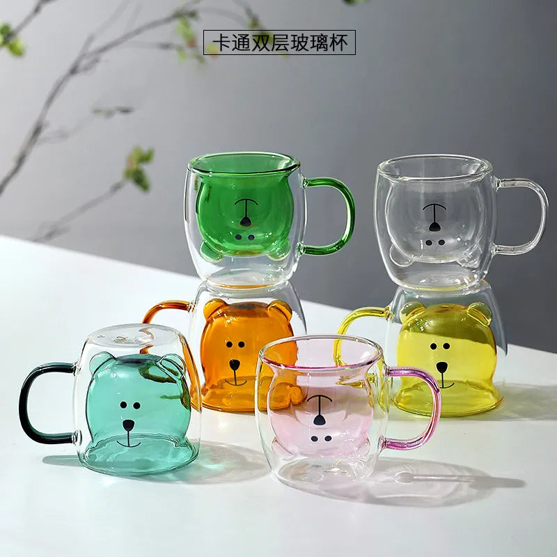 Double Wall Glass Coffee Cup Heat Resistant Tea Drink Cups Whiskey Cocktail Vodka Shot Wine Mug High Borosilicate Glass Mug