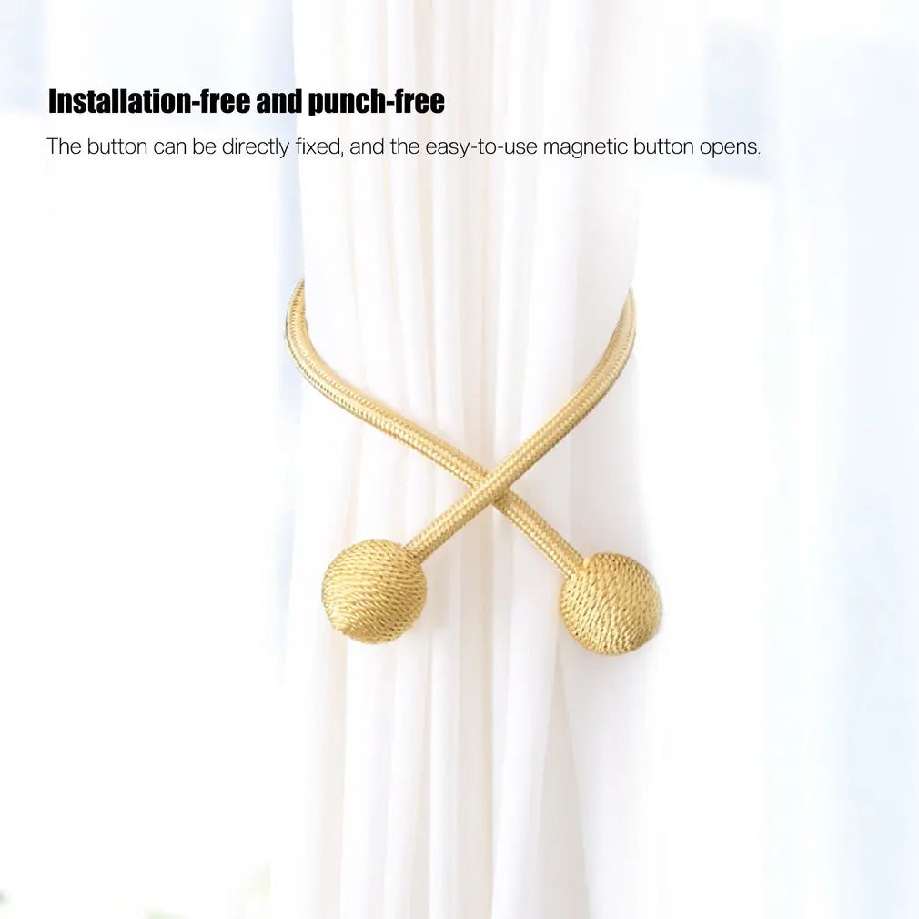 Pearl Magnetic Ball Curtain Holder Hook Buckle Clip Free Punching Free Installation Curtain Tieback Decorative Home Accessorie