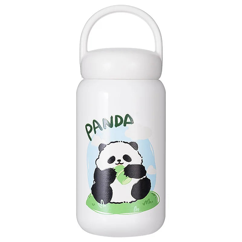 Portable Stainless Steel Vacuum Flask Children Cute Panda Thermos Mug Cartoon Student Water Bottle Coffee Mug Tumbler Thermocup