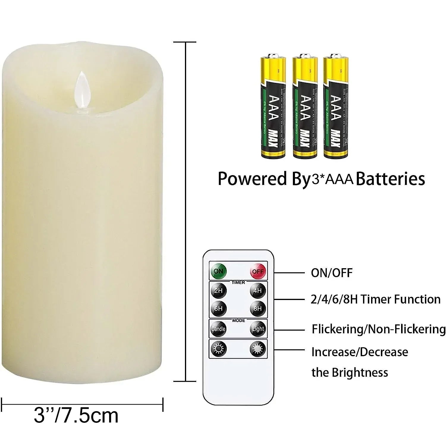 Flameless LED Candles with Remote Control  and Timer Battery Operated  Flickering Candle for Home Party Wedding Christmas Decor