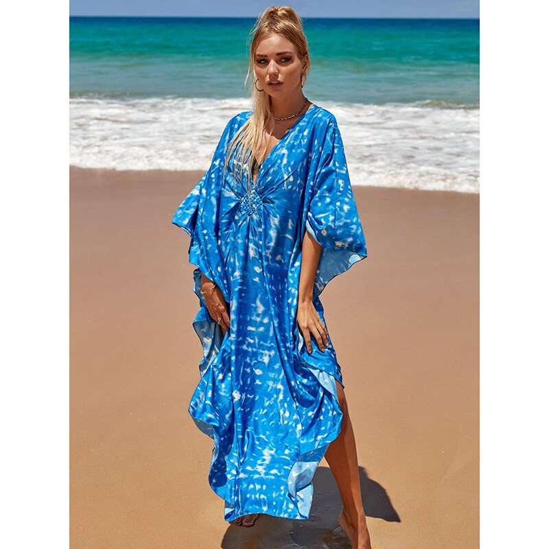 New Cover-up Over size Print Bohemian Maxi Dress Summer Swimsuit Cover Up 2023 Robe De Plage Pareos Long Dress BeachwearTunic - RY MARKET PLACE